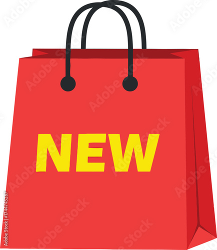 Red shopping bag new arrival retail purchase sale promotion