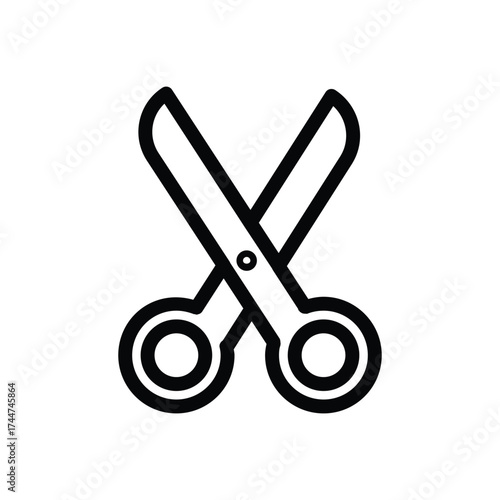 Scissors line icon, cutting tool and tailoring equipment symbol, simple outline style on white background