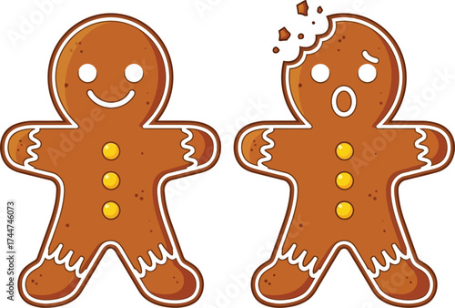 Gingerbread man vector illustration christmas holiday food