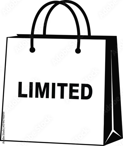 Limited edition shopping bag retail sale purchase concept