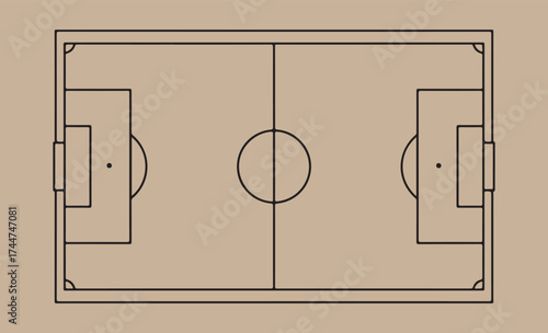 Top down view of a simple soccer field diagram