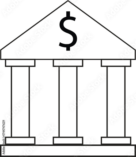 Clean vector line-art banking icons Dzigh