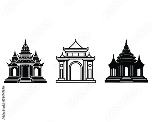 vector illustration of a gate temple