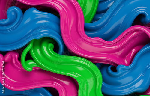Colorful abstract background design with fluid shapes and vibrant color palette