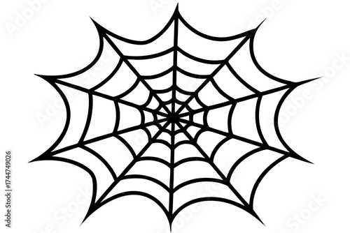 halloween spider web silhouette vector white background