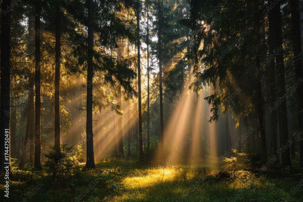 Fototapeta premium sunrise in the forest