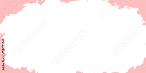 Pink watercolor frame with a floral border, perfect for a Valentine's Day card design celebrating love