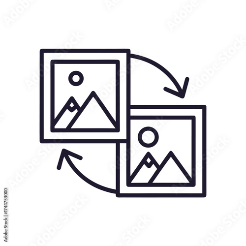vector icon that represents image sharing, a photo gallery, or a digital picture