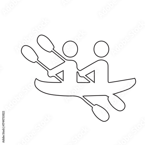 Tandem kayaking icon