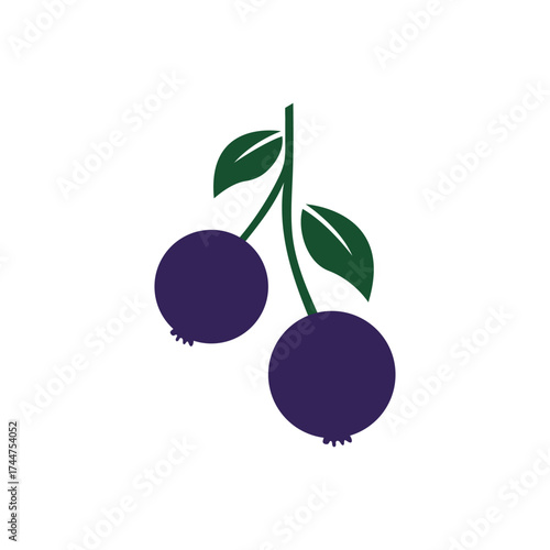 Blueberry logo simple vector