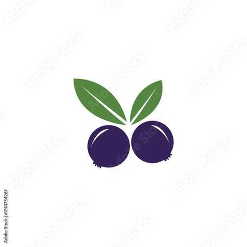 Blueberry logo simple vector