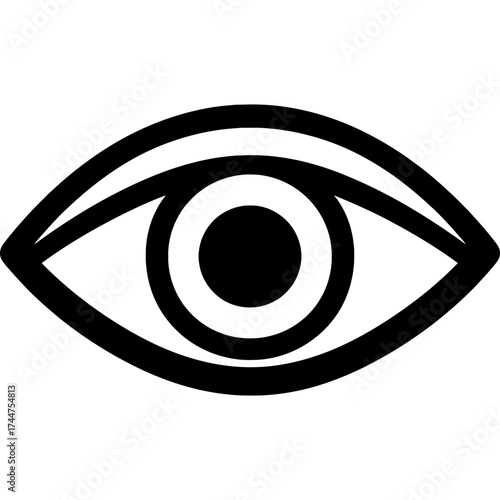 Human eye outline icon vector