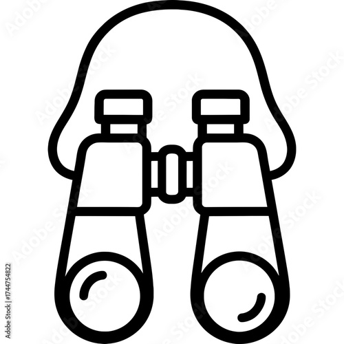 Binoculars outdoor outline icon vector