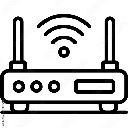 Router wifi outline icon vector