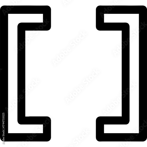 Square brackets punctuation marks outline icon vector