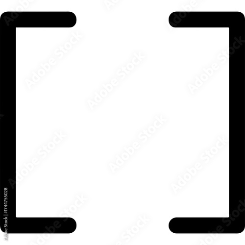 Square brackets punctuation marks outline icon vector