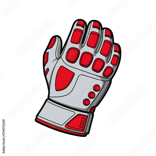 Goalkeepers red and gray protective sports glove