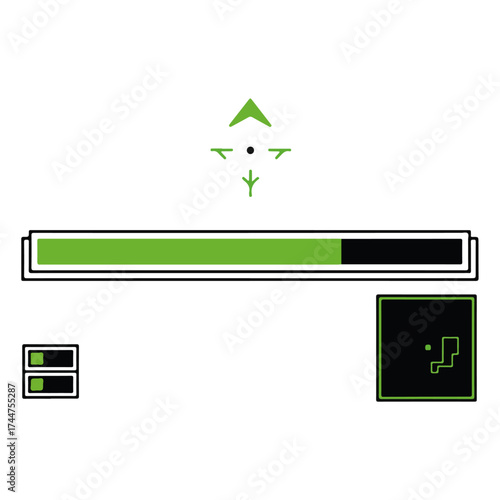 Heads-Up Display with Green Progress and Targeting