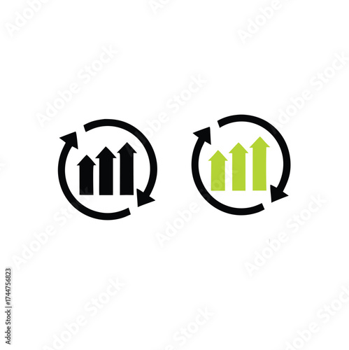 Continuous growth vector image illustration. continuing process progress.

