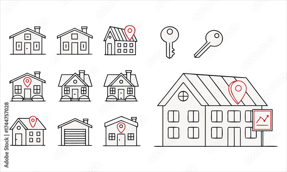 Fototapeta premium set of house icons