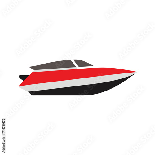 Speedboat on White Background