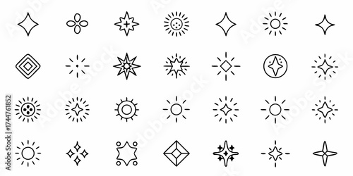 Discover a versatile collection of hand drawn starburst and sun icons perfect for adding sparkle and brightness to your creative projects