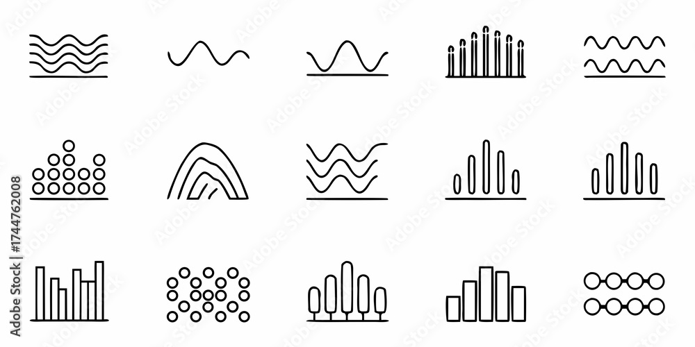 Obraz premium Dynamic data visualization icons and charts representing growth, trends, and information flow, perfect for modern business and technology presentations