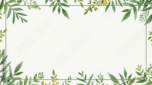 Wallpaper Mural Green eco-friendly themed certificate with soft watercolor style leaf illustration Torontodigital.ca