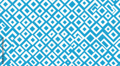 A repeating pattern of light blue diamond shapes with a darker blue background creating a geometric design.