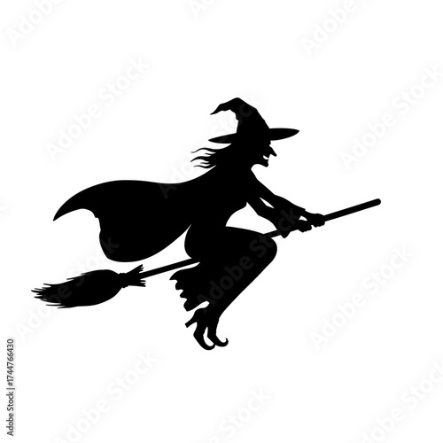 witch flying on a broom