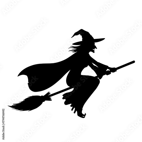 witch flying on a broom