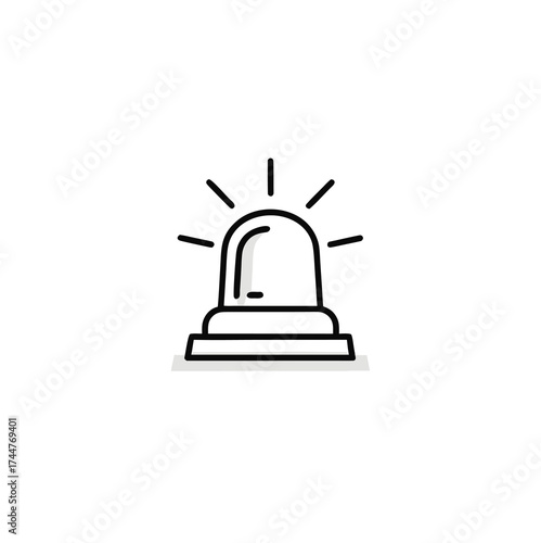 SOS siren alarm line icon vector illustration. Emergency alarm sign. SOS emergency alert. Emergency siren light Icon. Emergency siren icon style warning icon symbol.

