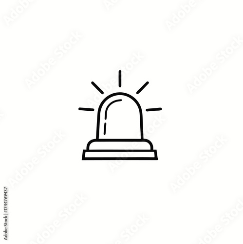 SOS siren alarm line icon vector illustration. Emergency alarm sign. SOS emergency alert. Emergency siren light Icon. Emergency siren icon style warning icon symbol.

