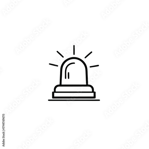 SOS siren alarm line icon vector illustration. Emergency alarm sign. SOS emergency alert. Emergency siren light Icon. Emergency siren icon style warning icon symbol.

