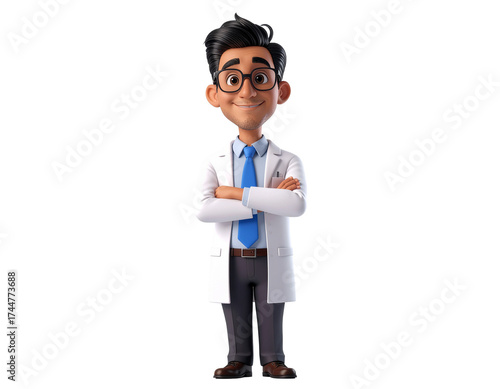 3D Male Doctor Character Full Body Standing
