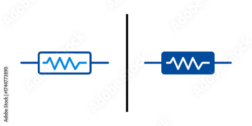 Electronic symbol representation: The image showcases two variations of a standard electrical component symbol, each vividly representing the same concept in distinct ways.