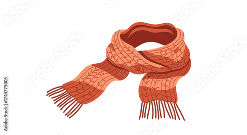 Warm knitted scarf for winter weather.