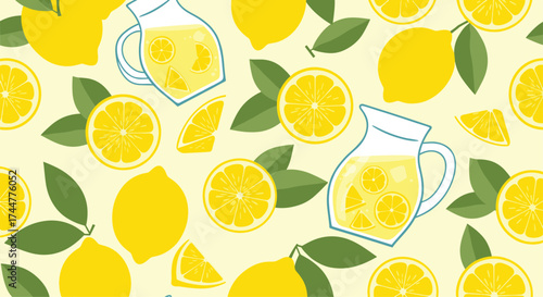 A refreshing pattern featuring lemons and lemonade.