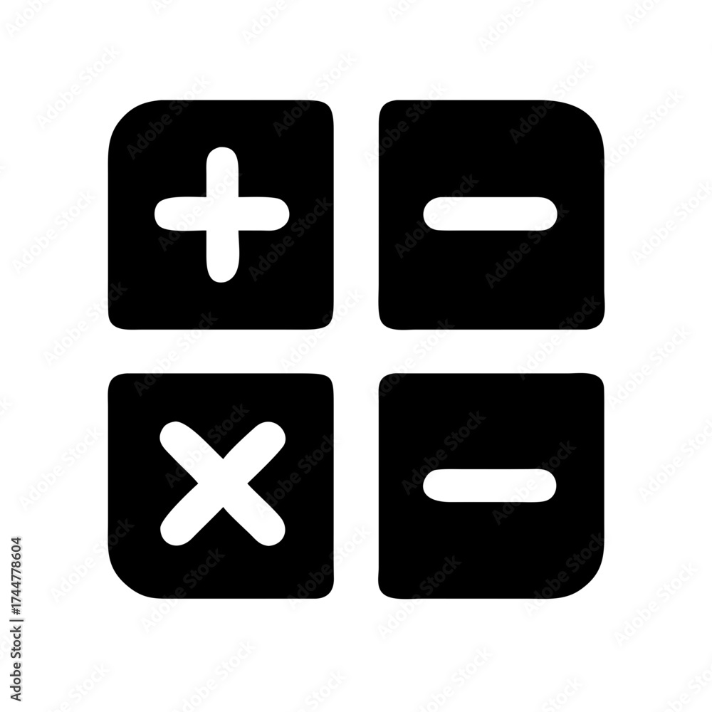 Obraz premium Calculator icon featuring mathematical operations