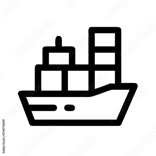 Cargo ship transporting goods across the ocean