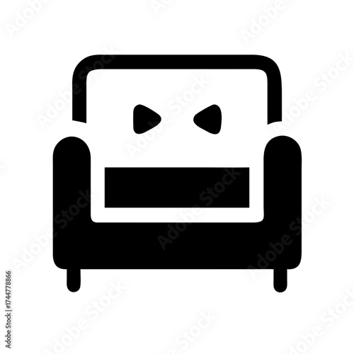 Illustration of a cozy armchair with a bowtie