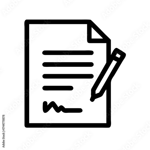 Illustration of a contract document with a pen