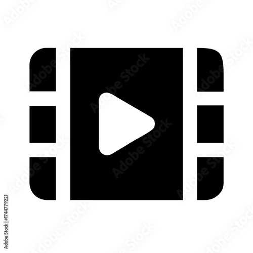 Simple illustration of a play button on a film reel