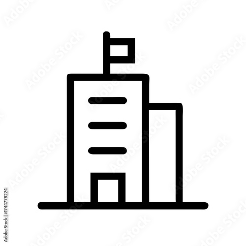 Foto Simple line drawing of a modern office building