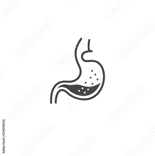 Stomach icon. Human internal organ. Simple flat icon vector. Human digestive organ.

