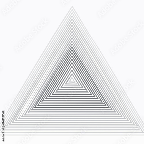 Concentric triangles receding into the center, creating a tunnel-like effect on a white background.