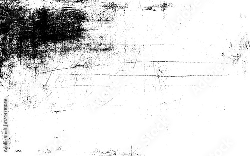 Grunge black and white seamless pattern. Monochrome abstract texture. Background of cracks, scuffs, chips, stains, ink spots, lines. Dark design background surface. Vector grunge overlay texture.