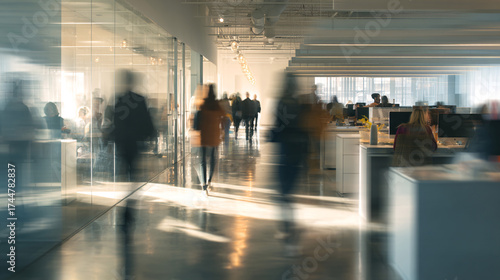 Wallpaper Mural Abstract blur image of Business people walking at modern hallway with bokeh for background usage	 Torontodigital.ca