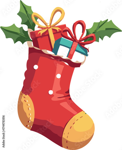 christmas sock with gifts
