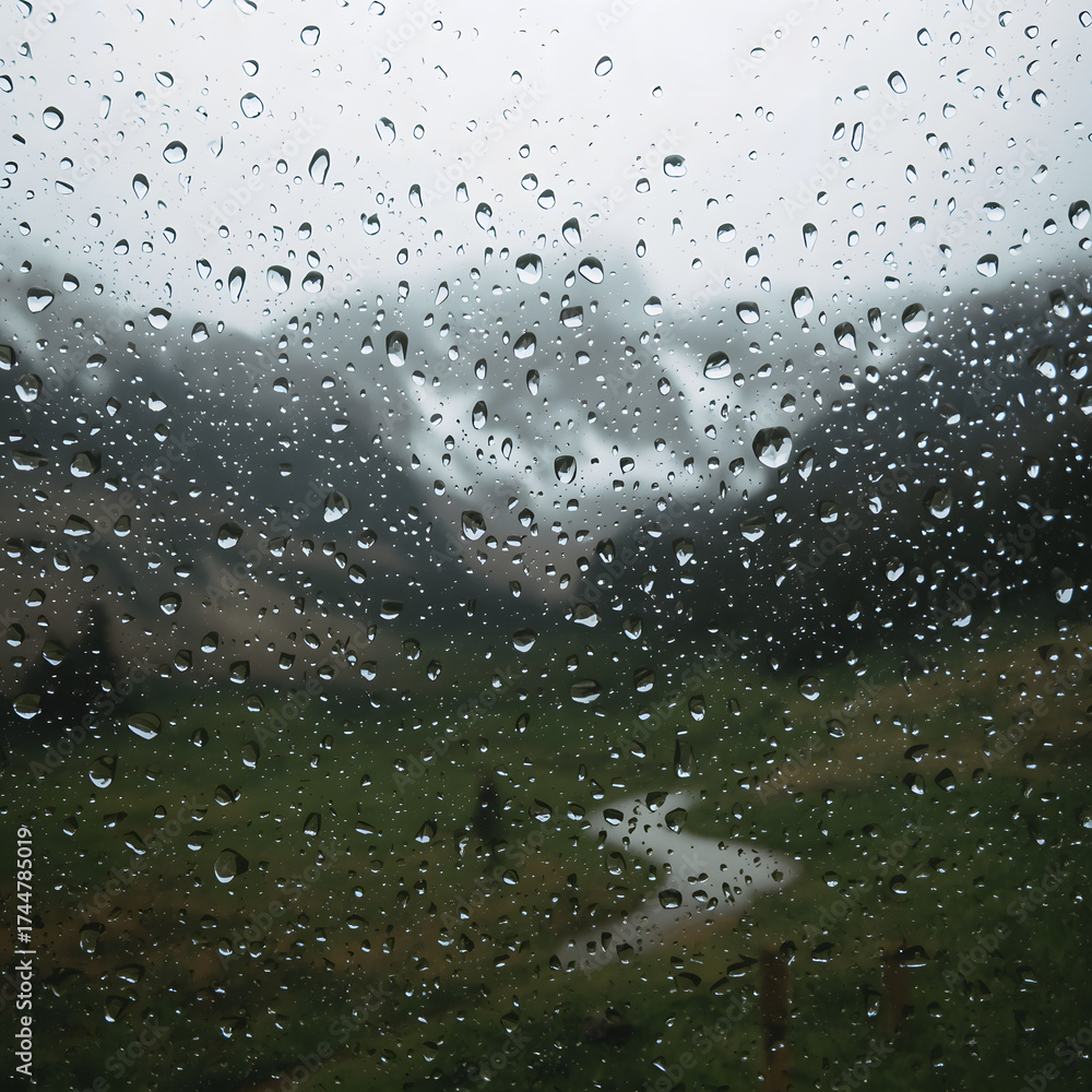 Fototapeta premium rain drops on window